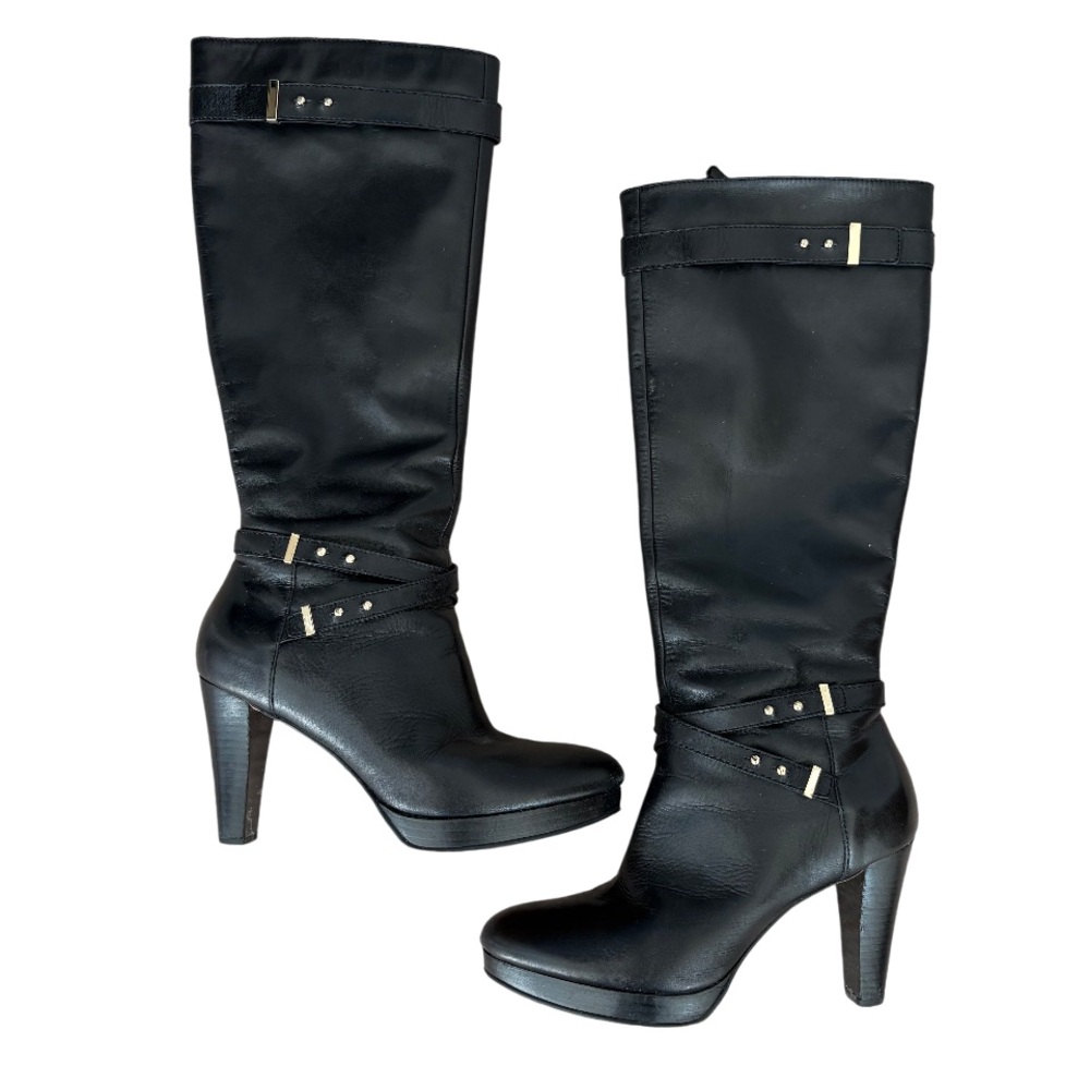 Cole Haan Leather Heeled Tall Boots Sz 9